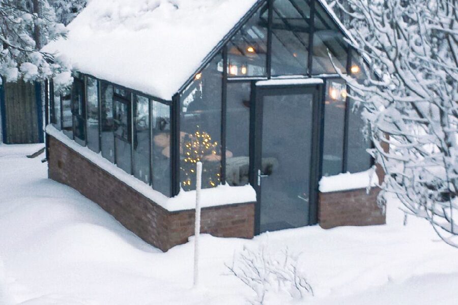 Wisconsin Greenhouse Snow Covered