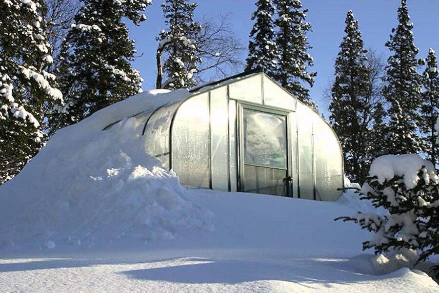 Wisconsin Greenhouse Snow Covered